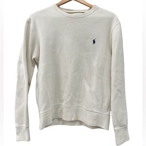 Ribbed Polo Ralph Lauren Off-white/cream Sweater Crewneck Size Small